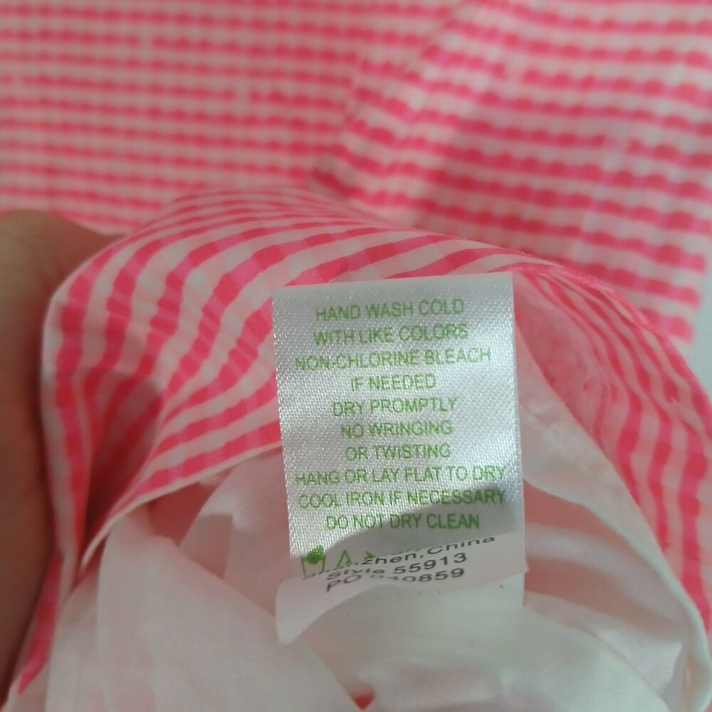 Lilly Pulitzer Lowe Dress 8 Fiesta Pink Gingham Peplum NWT Preppy Coastal Resort - Picture 13 of 14